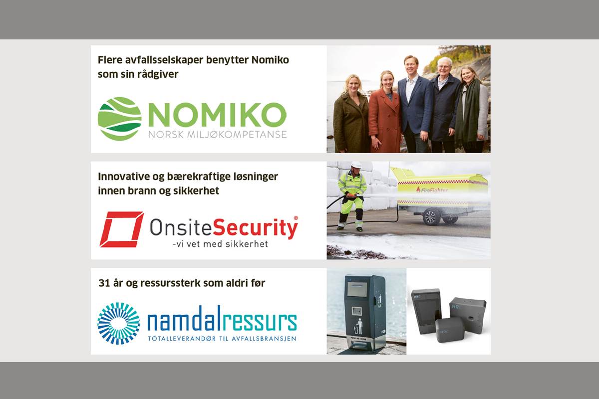 Bedriftspresentasjoner - Profilerte aktører innen avfallsbransjen / gjenvinningsbransjen. Nomiko, Onsite Security og Namdal Ressurs.